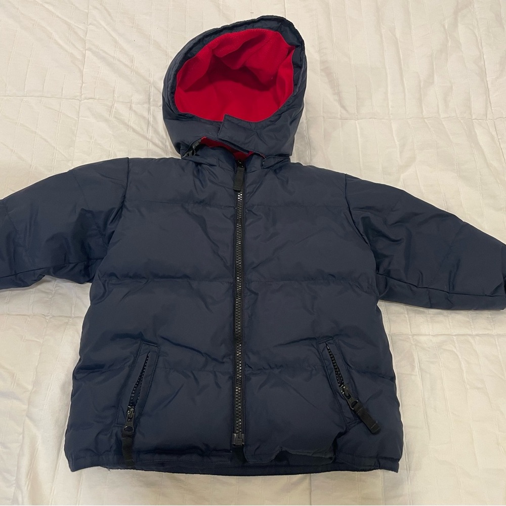 GAP Kids Navy Puffer with Red Lining